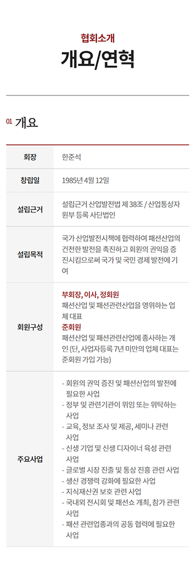 한국패션산업협회 반응형 홈페이지 모바일 버전 이미지09